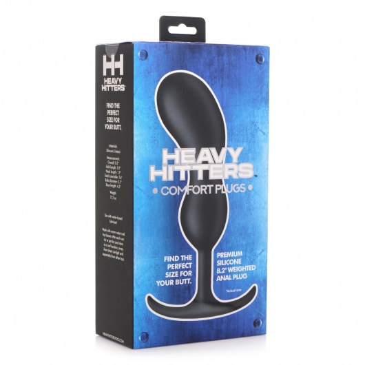 Черный массажер простаты с утяжелителями Premium Silicone Weighted Prostate Plug XL - 20,8 см. - XR Brands - в Новокузнецке купить с доставкой