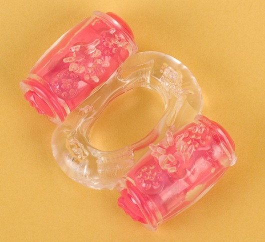 Прозрачное виброкольцо с двумя вибропульками - Toyfa Basic - в Новокузнецке купить с доставкой