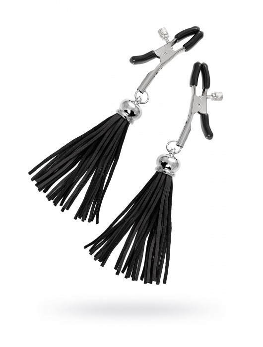 Зажимы на соски «Прищепки» с черными кисточками из замши - Pecado - купить с доставкой в Новокузнецке