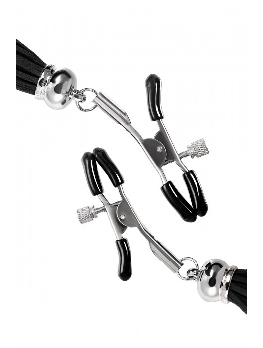 Зажимы на соски «Прищепки» с черными кисточками из замши - Pecado - купить с доставкой в Новокузнецке