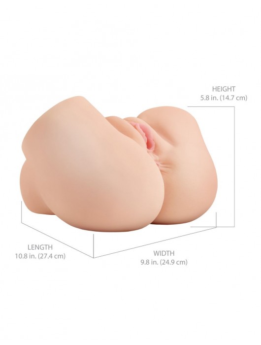 Телесный мастурбатор-полуторс с вибрацией и эффектом всасывания Back That Ass Up - Pipedream - в Новокузнецке купить с доставкой