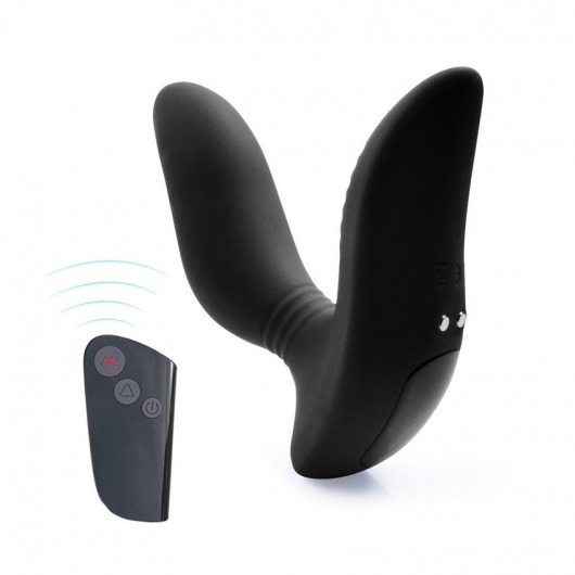 Черный вибромассажер простаты 3,5’’ Remote Control Curve P-spot Massager - 12 см. - Erokay - в Новокузнецке купить с доставкой