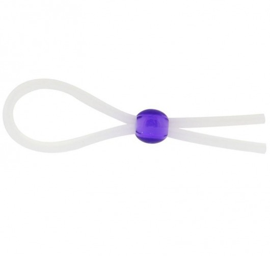 Прозрачное лассо с фиолетовой бусиной SILICONE COCK RING WITH BEAD LAVENDER - NMC - в Новокузнецке купить с доставкой