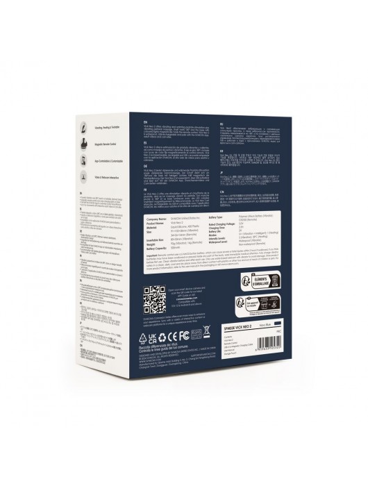 Темно-синий вибромассажер простаты Vick Neo 2 c функцией нагрева и пультом ДУ - Svakom - в Новокузнецке купить с доставкой