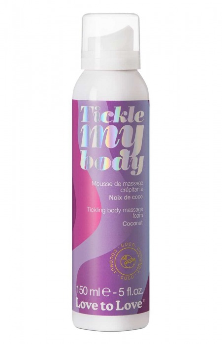 Массажная хрустящая пенка Tickle My Body Coconut с ароматом кокоса - 150 мл. - Love to Love - купить с доставкой в Новокузнецке
