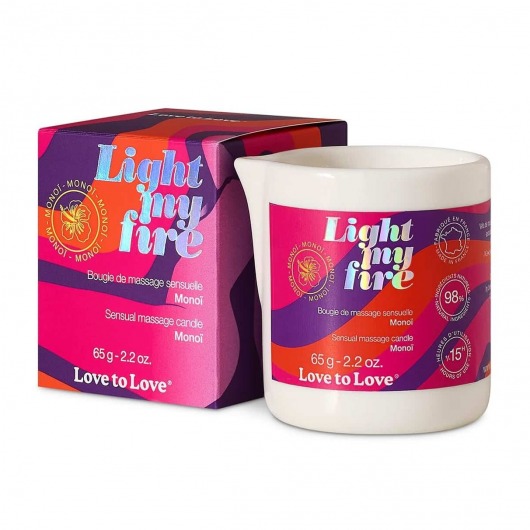 Массажная свеча Light My Fire с ароматом моной - 80 мл. - Love to Love - купить с доставкой в Новокузнецке