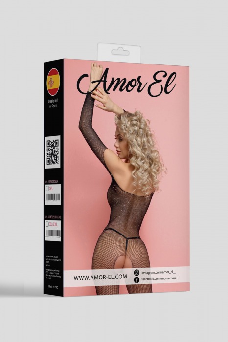 Боди-комбинезон с рукавами 3/4 и открытым доступом Esponela - Amor El купить с доставкой