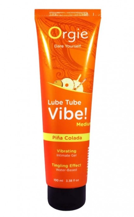 Гель с эффектом вибрации Lube Tube Vibe Medium Pina Colada - 100 мл. - ORGIE - купить с доставкой в Новокузнецке