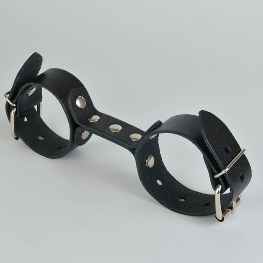 Черные кожаные наручники-фиксатор - Sitabella - купить с доставкой в Новокузнецке
