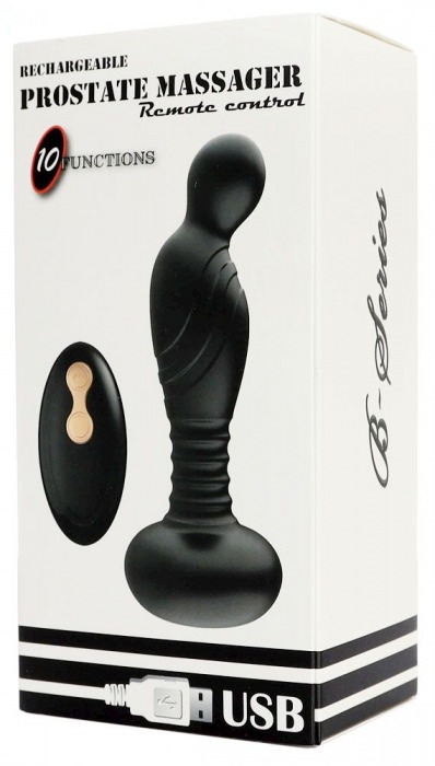 Черный массажер простаты с вибрацей и возвратно-поступательными движениями - Boys of Toys - в Новокузнецке купить с доставкой