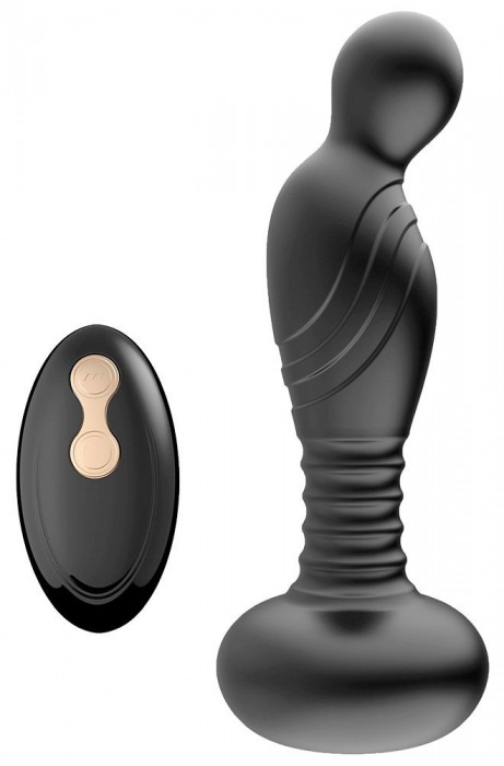Черный массажер простаты с вибрацей и возвратно-поступательными движениями - Boys of Toys - в Новокузнецке купить с доставкой Черный массажер простаты с вибрацей и возвратно-поступательными движениями - Boys of Toys - в Новокузнецке купить с доставкой