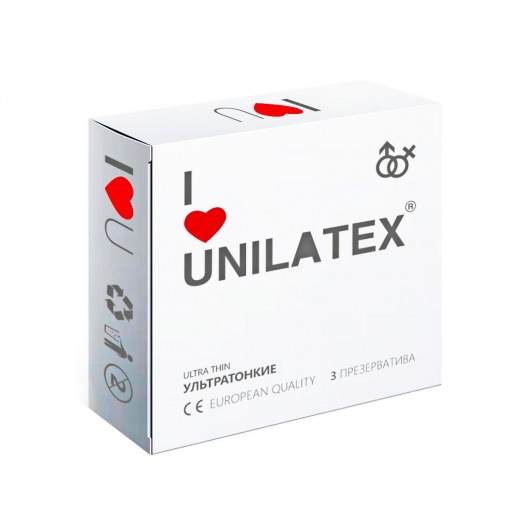 Ультратонкие презервативы Unilatex Ultra Thin - 3 шт. - Unilatex - купить с доставкой в Новокузнецке