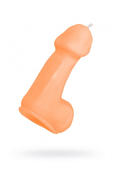 Оранжевая свеча в форме пениса - 47 гр. - Pecado - купить с доставкой в Новокузнецке