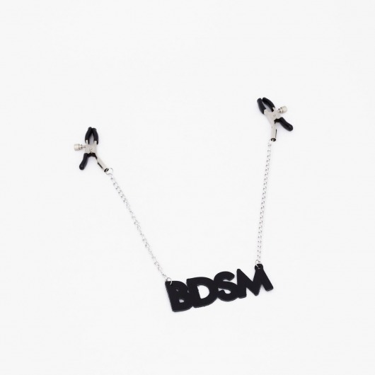 Зажимы на соски с кожаной подвеской BDSM - Crazy Handmade - купить с доставкой в Новокузнецке