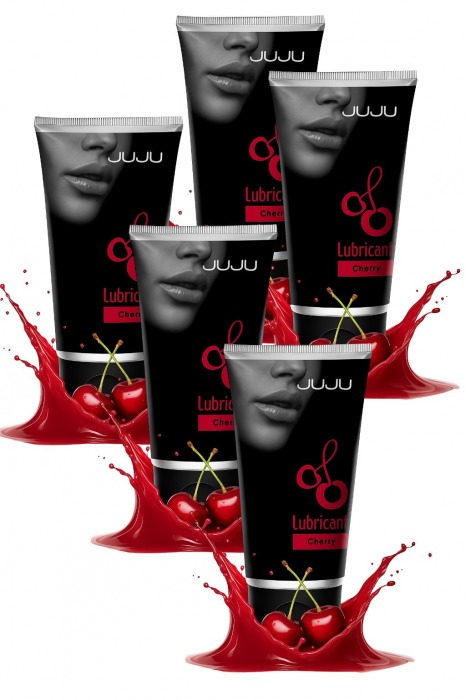 Набор из 5 съедобных лубрикантов JUJU со вкусом вишни - JuJu - купить с доставкой в Новокузнецке Набор из 5 съедобных лубрикантов JUJU со вкусом вишни - JuJu - купить с доставкой в Новокузнецке