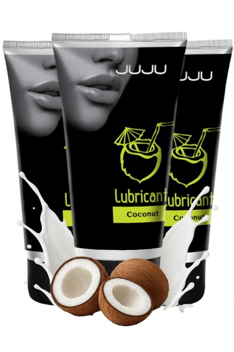 Набор из 3 съедобных лубрикантов JUJU со вкусом кокоса - JuJu - купить с доставкой в Новокузнецке Набор из 3 съедобных лубрикантов JUJU со вкусом кокоса - JuJu - купить с доставкой в Новокузнецке