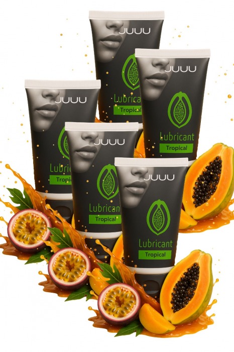Набор из 5 съедобных лубрикантов JUJU со вкусом тропических фруктов - JuJu - купить с доставкой в Новокузнецке Набор из 5 съедобных лубрикантов JUJU со вкусом тропических фруктов - JuJu - купить с доставкой в Новокузнецке