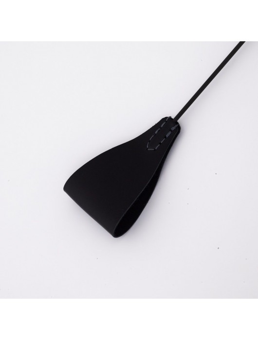 Стек с широким черным кожаным наконечником и металлической ручкой - 67 см. - Crazy Handmade - купить с доставкой в Новокузнецке