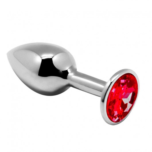 Серебристая анальная втулка Mini Metal Butt Plug Size M с красным кристаллом - Adrien Lastic в Новокузнецке Серебристая анальная втулка Mini Metal Butt Plug Size M с красным кристаллом - Adrien Lastic