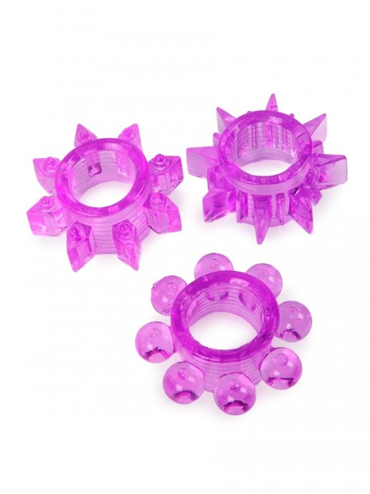 Набор из 3 лиловых эрекционных колец различной формы - Erowoman-Eroman - в Новокузнецке купить с доставкой Набор из 3 лиловых эрекционных колец различной формы - Erowoman-Eroman - в Новокузнецке купить с доставкой