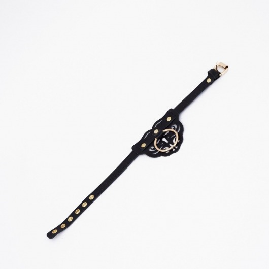 Черный чокер с клепками и золотистой фурнитурой - Crazy Handmade - купить с доставкой в Новокузнецке Черный чокер с клепками и золотистой фурнитурой - Crazy Handmade - купить с доставкой в Новокузнецке