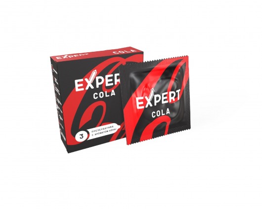 Презервативы с ароматом колы Expert Cola - 3 шт. - Expert - купить с доставкой в Новокузнецке