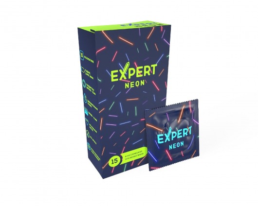 Светящиеся в темноте презервативы Expert Neon - 15 шт. - Expert - купить с доставкой в Новокузнецке