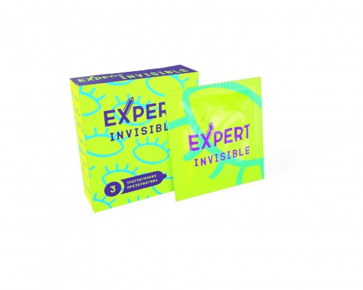 Ультратонкие презервативы Expert Invisible - 3 шт. - Expert - купить с доставкой в Новокузнецке