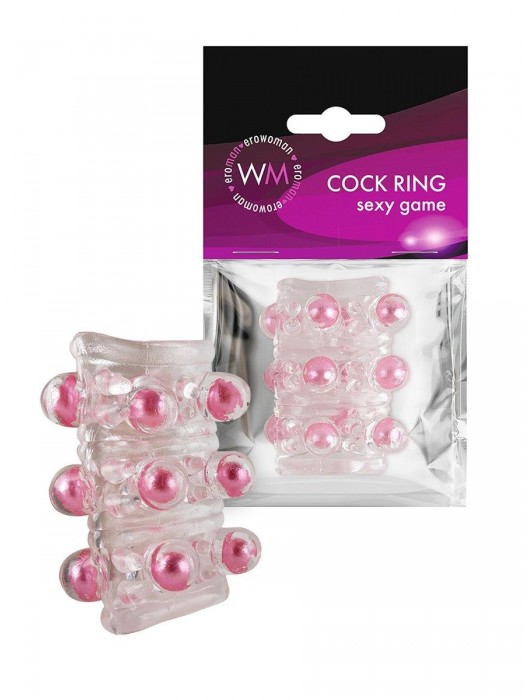 Прозрачная сквозная насадка на пенис с цветными шариками - Erowoman-Eroman - в Новокузнецке купить с доставкой