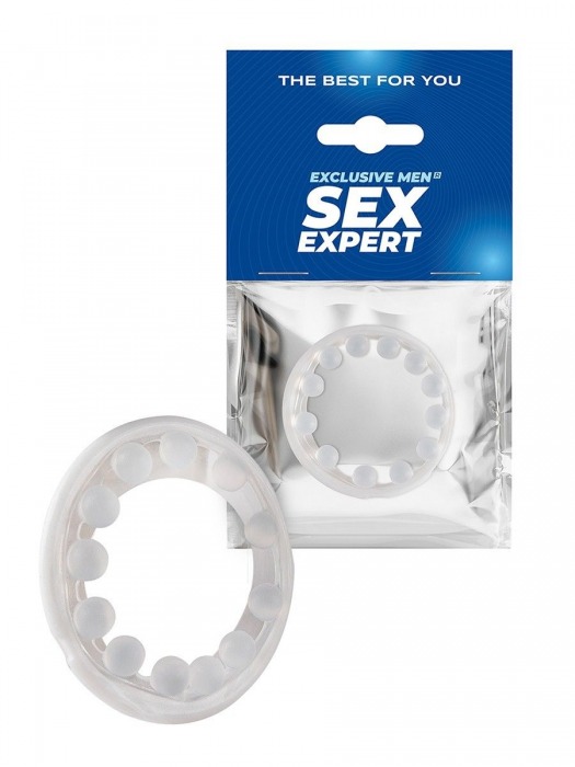 Эрекционное кольцо со стимулирующими шариками на поверхности - Sex Expert - в Новокузнецке купить с доставкой Эрекционное кольцо со стимулирующими шариками на поверхности - Sex Expert - в Новокузнецке купить с доставкой