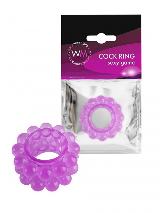Лиловое эрекционное кольцо с 2 рядами стимулирующих шариков - Erowoman-Eroman - в Новокузнецке купить с доставкой