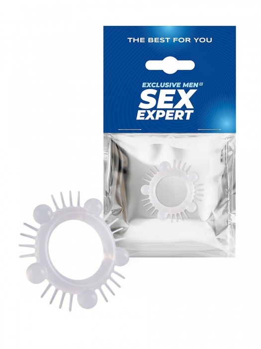 Эластичное эрекционное кольцо с шишечками и шипами - Sex Expert - в Новокузнецке купить с доставкой Эластичное эрекционное кольцо с шишечками и шипами - Sex Expert - в Новокузнецке купить с доставкой