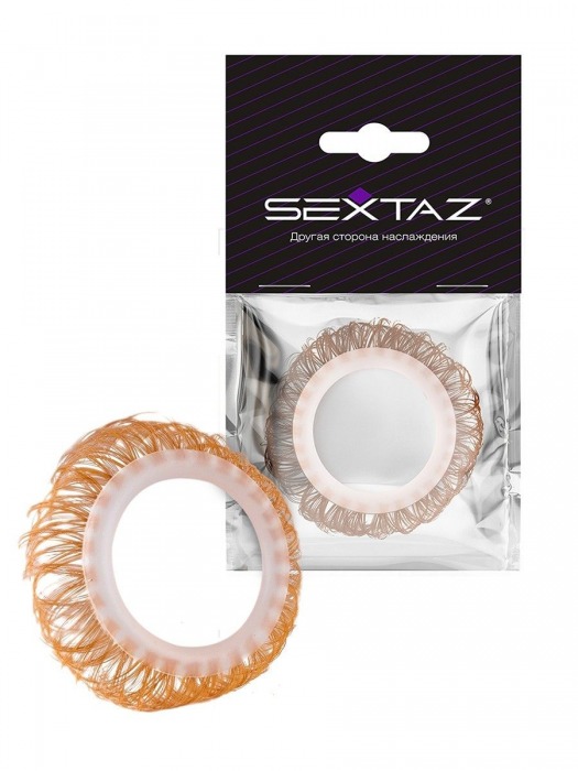 Эрекционное кольцо с бежевыми «ресничками» - Sextaz - в Новокузнецке купить с доставкой