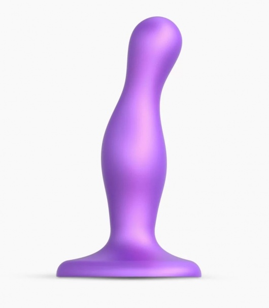 Фиолетовая насадка Strap-On-Me Dildo Plug Curvy size S - Strap-on-me - купить с доставкой в Новокузнецке