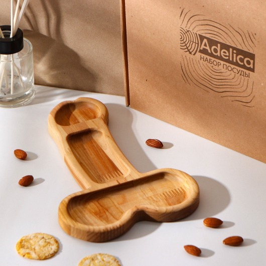 Деревянное блюдо для подачи в форме члена (25 х 16,5 х 1,7 см) - Сима-Ленд - купить с доставкой в Новокузнецке