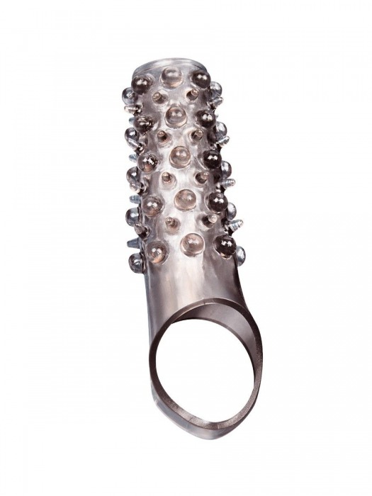 Дымчатая насадка на пенис с шипами и выпуклостями - 12 см. - Sex Expert - в Новокузнецке купить с доставкой