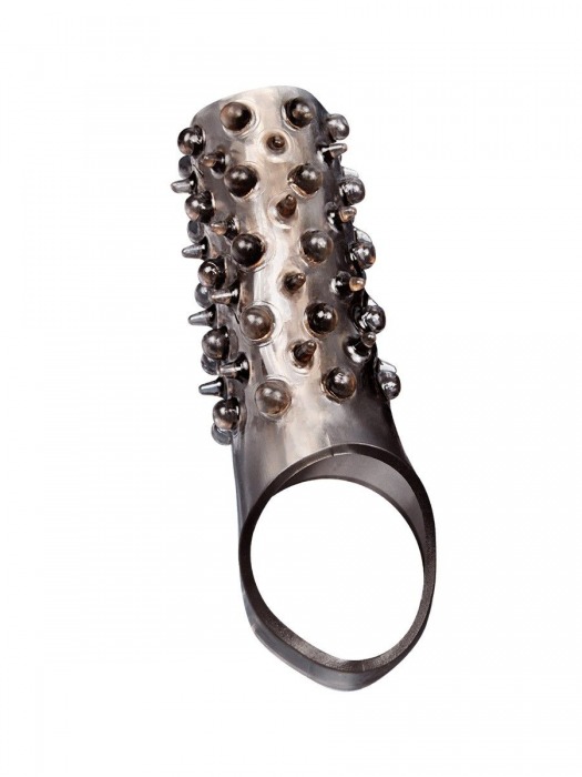 Дымчатая насадка на пенис с шипами и выпуклостями - 12,5 см. - Sex Expert - в Новокузнецке купить с доставкой