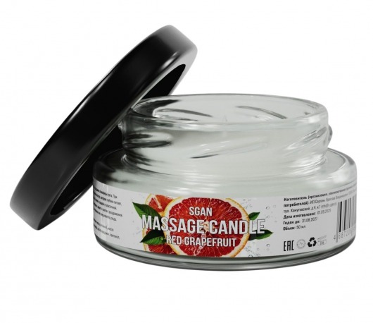 Массажная свеча «Красный грейпфрут» - 50 мл. - SGAN - купить с доставкой в Новокузнецке