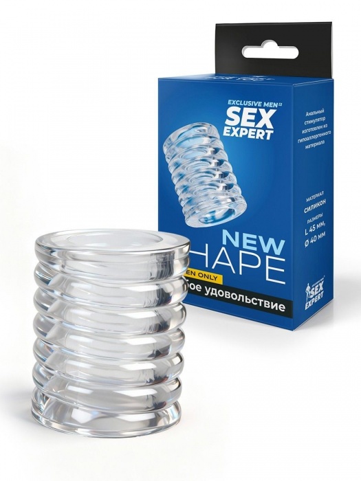 Прозрачная сквозная насадка на пенис с ребрышками - Sex Expert - в Новокузнецке купить с доставкой
