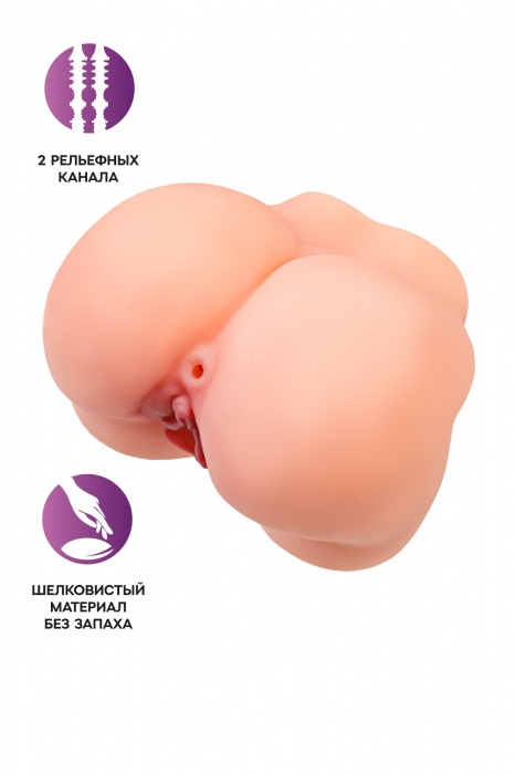 Реалистичный мастурбатор в форме попки с 2 любовными входами - No Name - в Новокузнецке купить с доставкой