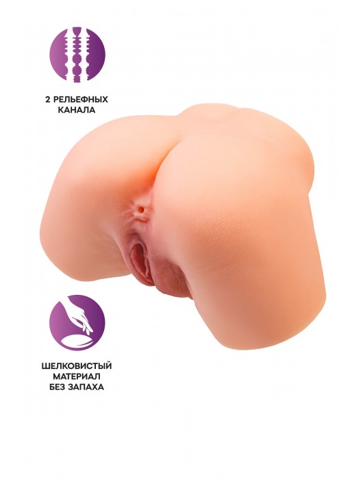 Телесный реалистичный мастурбатор-полуторс с 2 любовными входами - No Name - в Новокузнецке купить с доставкой
