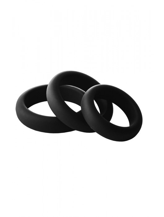 Набор из 3 черных эрекционных колец Smooth Silicone Cockring Pack - Dream Toys - в Новокузнецке купить с доставкой