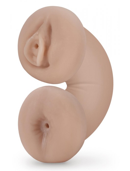 Телесный люминесцентный двусторонний мастурбатор Tasha - Blush Novelties - в Новокузнецке купить с доставкой