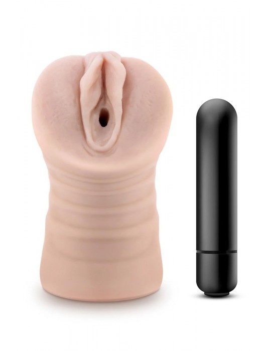 Телесный мастурбатор-вагина Ayumi с вибрацией - Blush Novelties - в Новокузнецке купить с доставкой