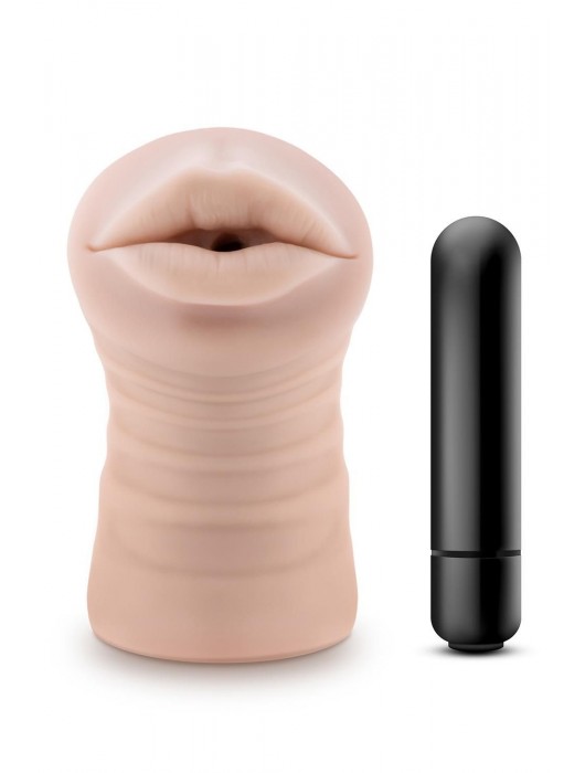Телесный мастурбатор-ротик Nicole Vibrating Masturbator - Blush Novelties - в Новокузнецке купить с доставкой