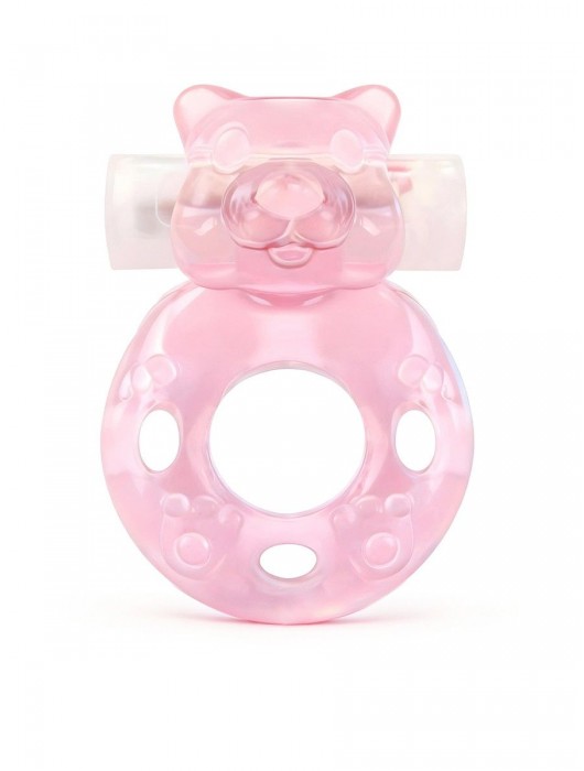 Розовое эрекционное виброкольцо в форме мишки - 1137 - в Новокузнецке купить с доставкой