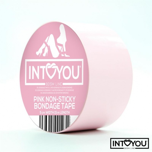 Розовый скотч для фиксации Non-Sticky Bondage Tape - 15 м. - Intoyou - купить с доставкой в Новокузнецке