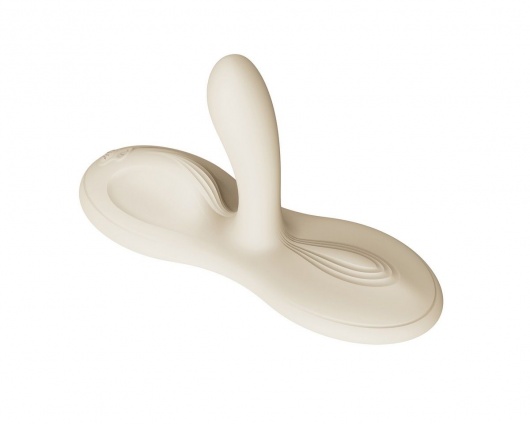 Белая виброподушка с функцией нагрева Flora - Zalo