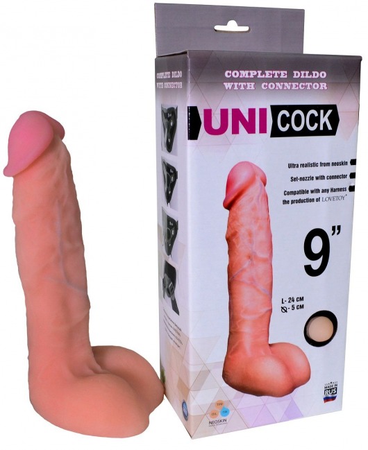 Фаллическая насадка Харнесс UNICOCK 9  - 24 см. - LOVETOY (А-Полимер) - купить с доставкой в Новокузнецке