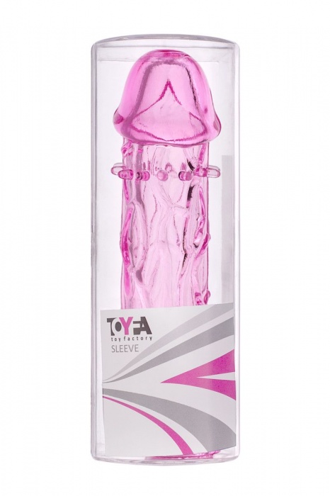 Гладкая розовая насадка с усиками под головкой - 12,5 см. - Toyfa Basic - в Новокузнецке купить с доставкой